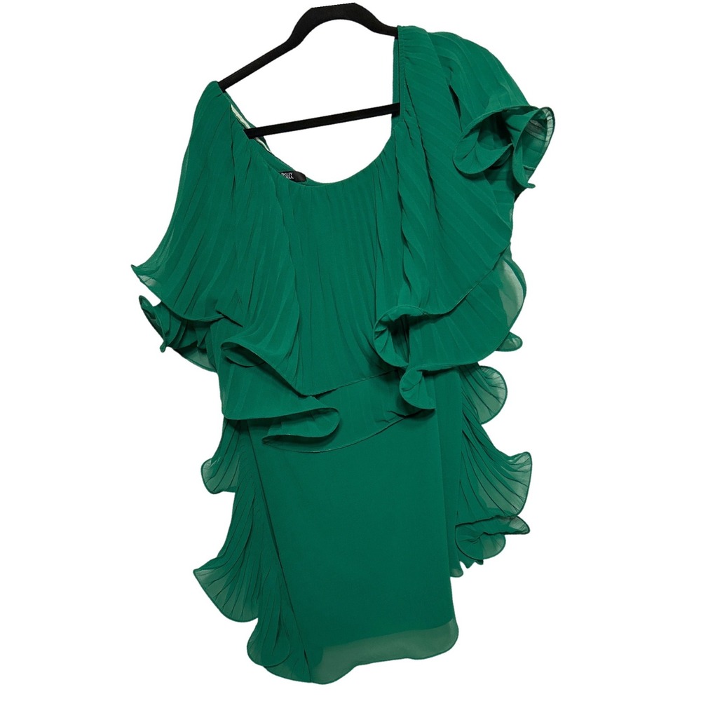 Badgley Mischa‎ Off-The-Shoulder Ruffled Georgette Mini Dress Sz 12 Retail: $495